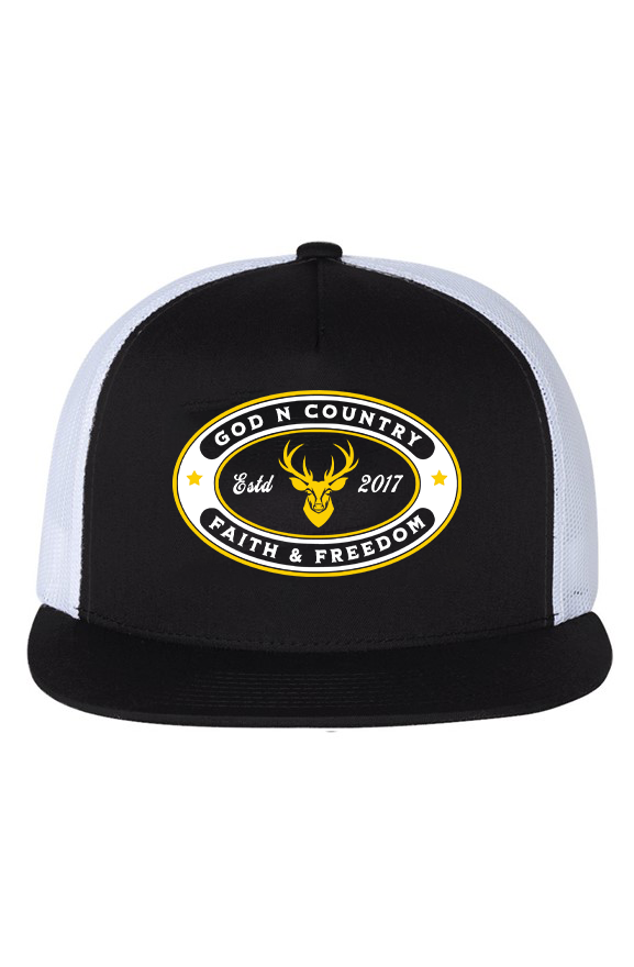 God N Country Faith & Freedom White Mesh Trucker Hat